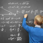 Schoolboy at the Blackboard with Formulas